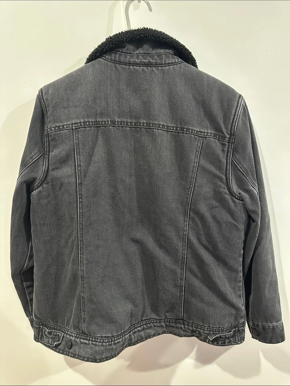 Old Navy Kids' Black Sherpa-Lined Denim Jacket Size XL